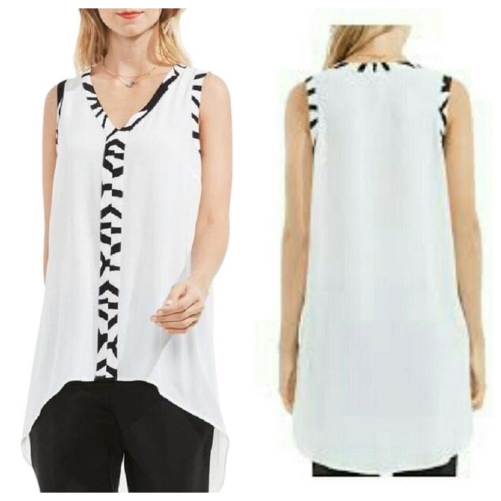 Vince Camuto Zebra Print Sleeveless Tank Top